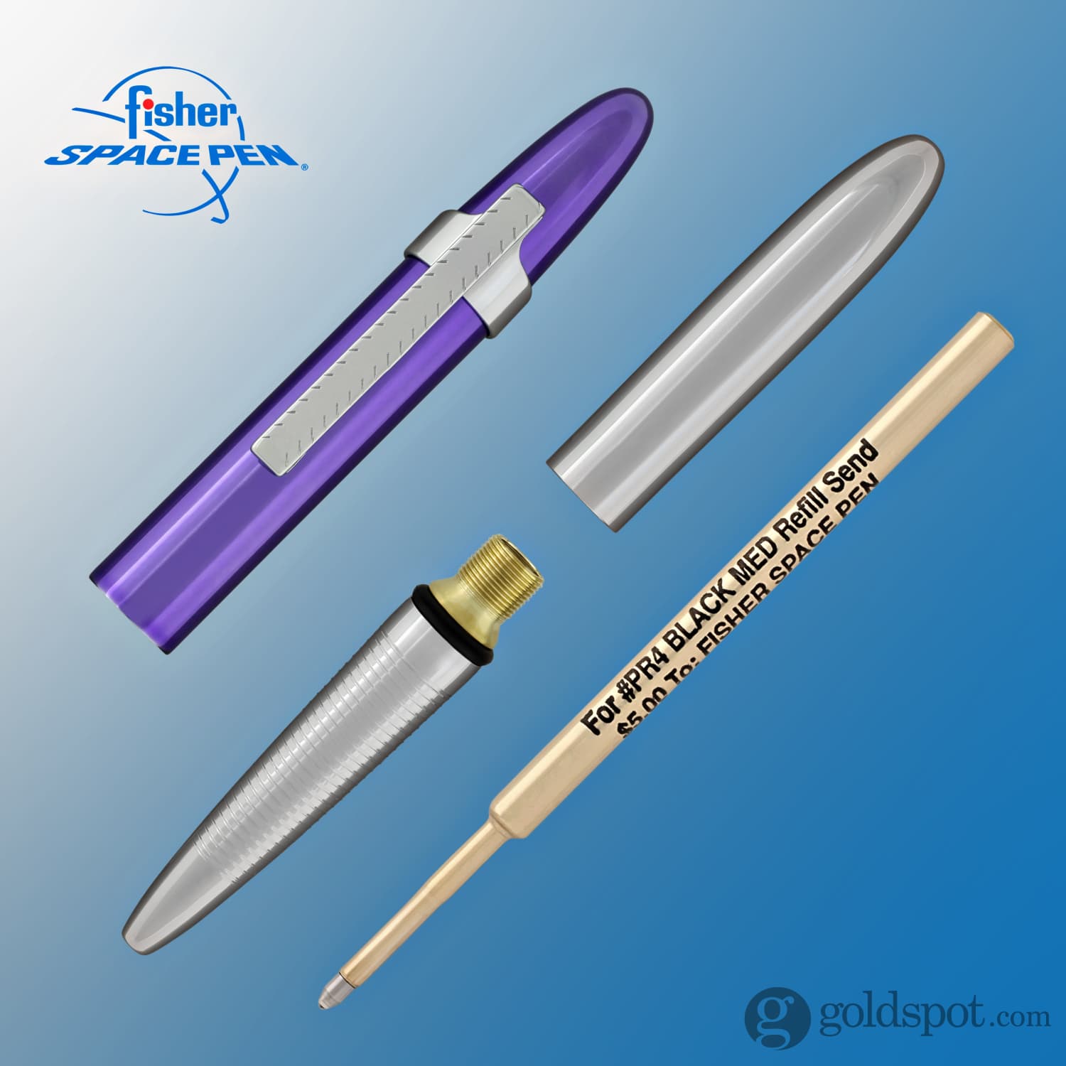 Fisher Space Pen Bullet Ballpoint Pen - Chrome & Purple Passion - Refillable, Pressurized Ink for All Weather Writing - Perfect for Outdoor Adventures, Travel, and Everyday Use