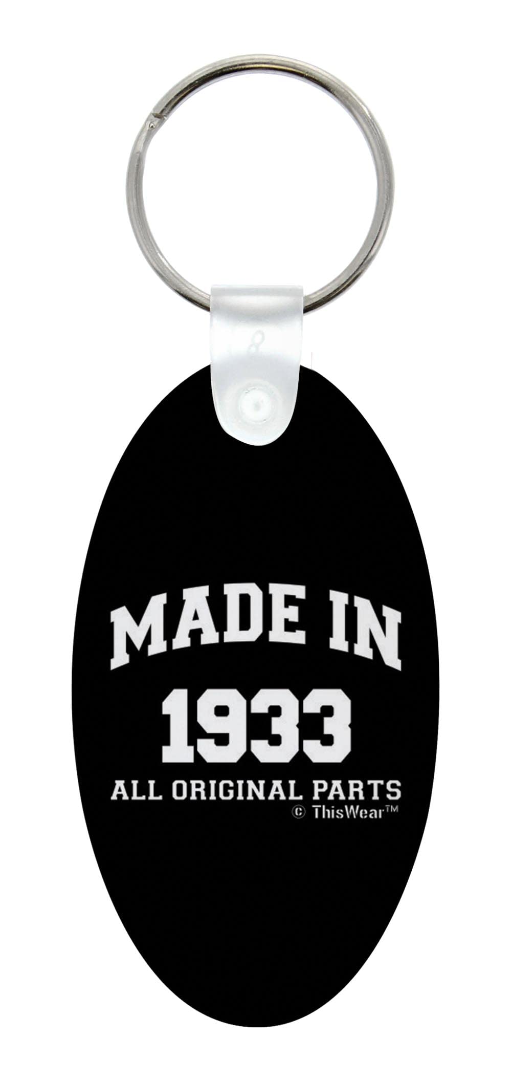 ThisWear Vintage 1933 Aluminum Oval Keychain - 90th Birthday Gift for Men | Durable & Original Parts | Perfect for Anniversary, Retirement & Father's Day Presents