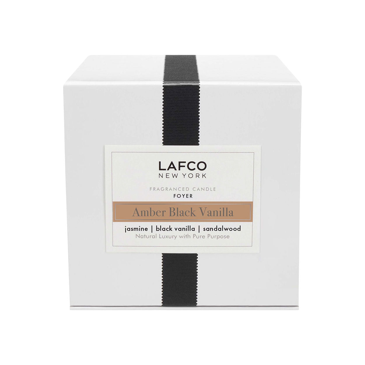 Amber Black Vanilla Signature Scented Candle - Handmade Soy Wax Candle for Home, Spa & Romantic Gifts - Long Lasting Aromatherapy for Relaxation & Stress Relief