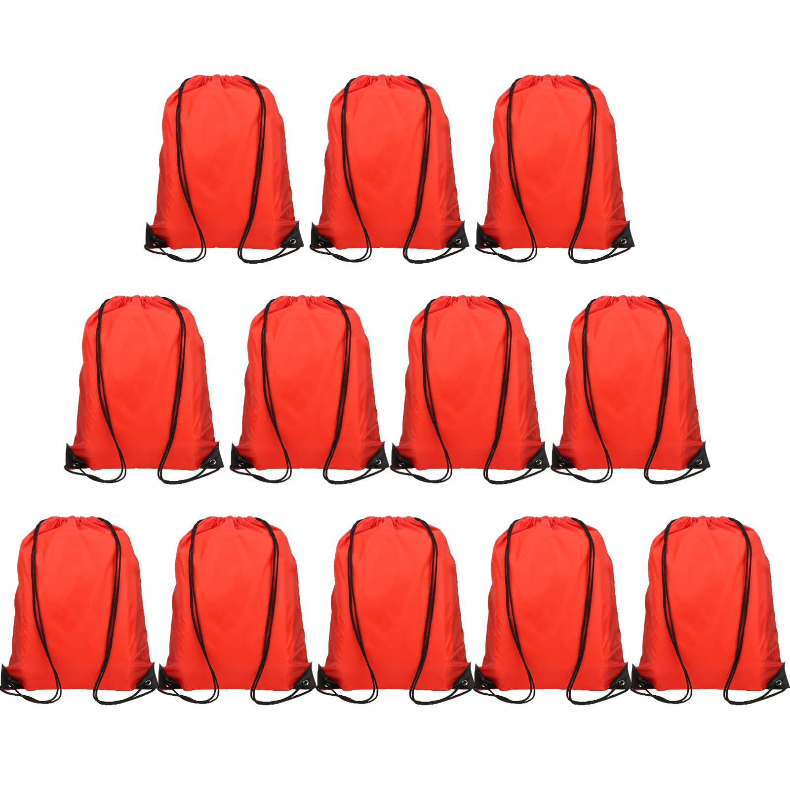 12 Pack Red Drawstring Bags 13x17 Inch - Durable Polyester Sports Cinch Sacks for Gym, Travel & Party Favors - Bulk Storage Backpacks for Men & Women - Perfect for Workouts, Beach Trips & Gift Giving