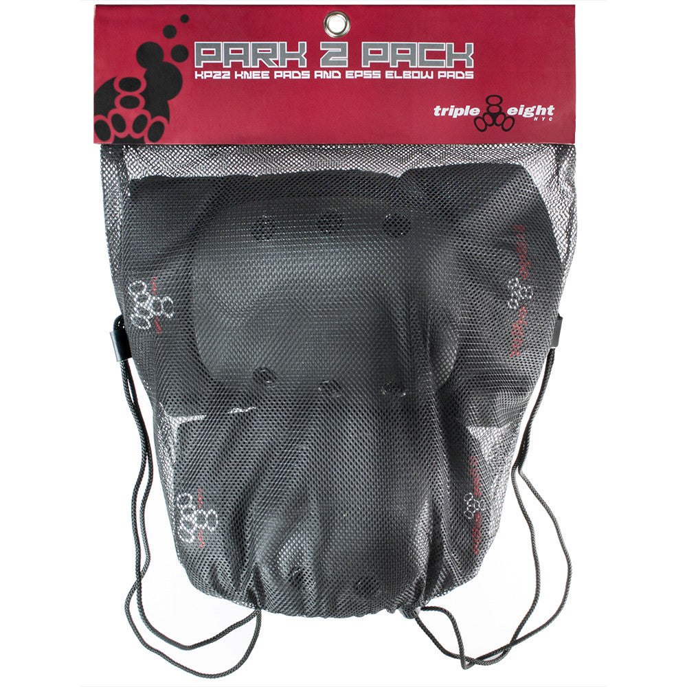 Triple 8 PARK Knee & Elbow Pads Set - Protective Gear for Skateboarding, Roller Skating & BMX - High Impact Protection for Kids & Adults
