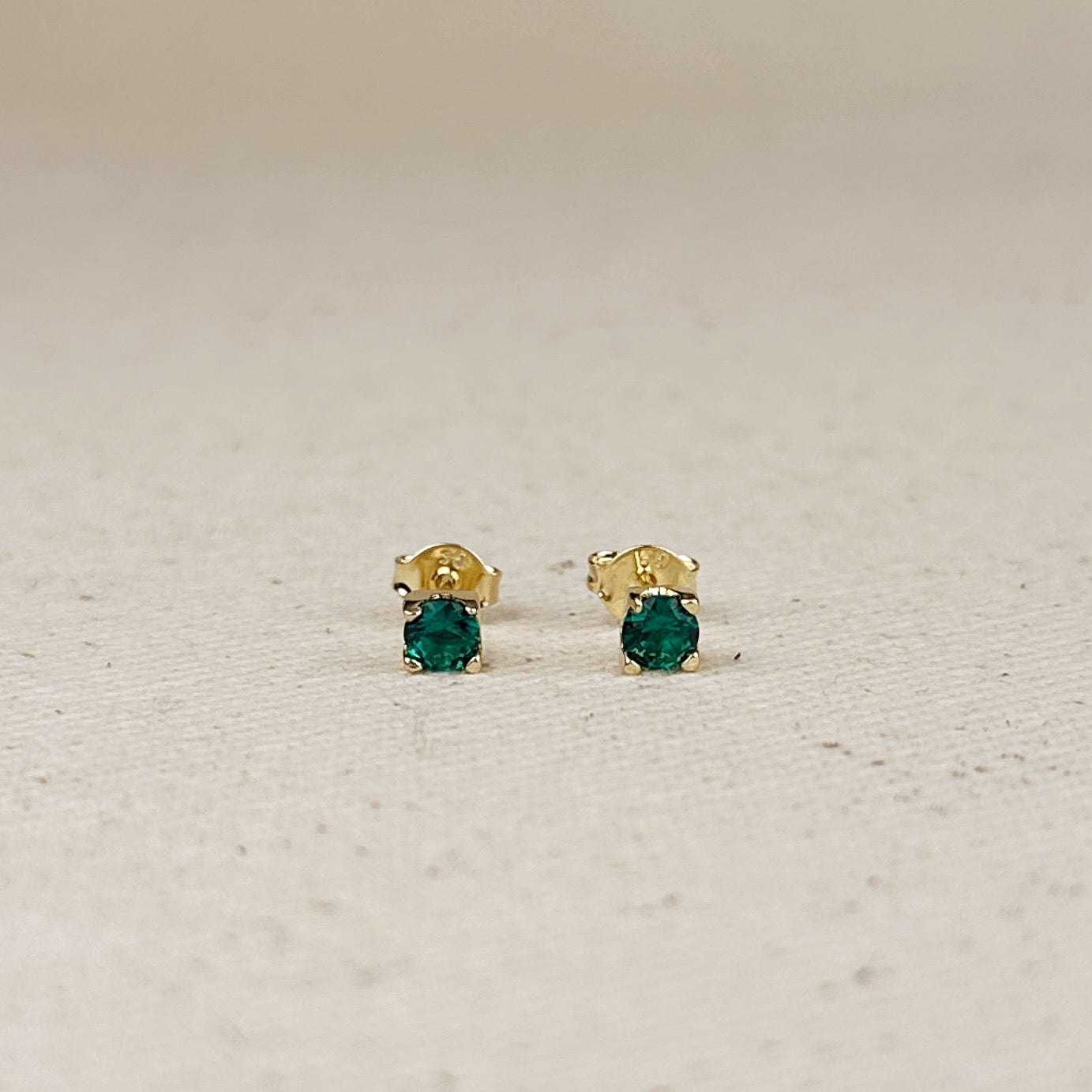 18K Gold Filled 4mm Colored Cubic Zirconia Stud Earrings for Women - Hypoallergenic Fashion Jewelry Gift for Birthday, Anniversary & Valentine's Day