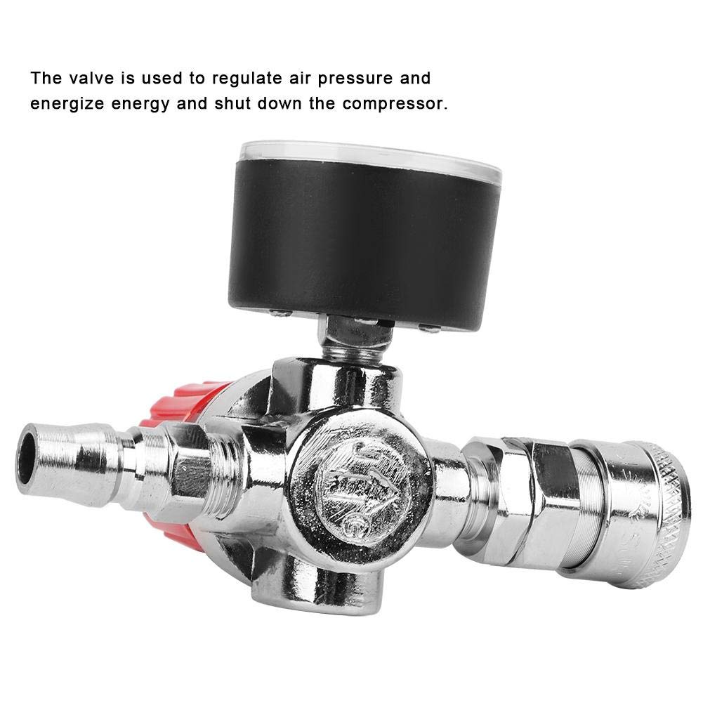 Air Compressor Pressure Regulator with Dial Gauge - Zinc Alloy Control Valve & Switch for Air Tools | Perfect for Pneumatic Systems, HVAC, and Industrial Applications