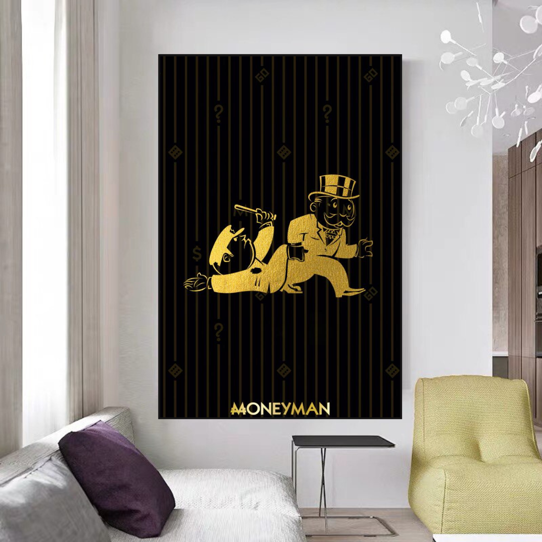 Alec Monopoly Gold Money Man Millionaire Canvas Print - Luxury Wall Art for Home & Office Decor