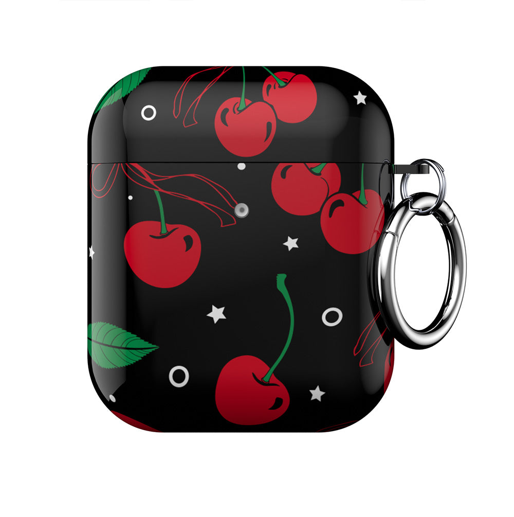 Premium AirPod Case with Cherry Design - Cute & Durable Protective Cover for Apple AirPods - Perfect for Travel, Work & Everyday Use