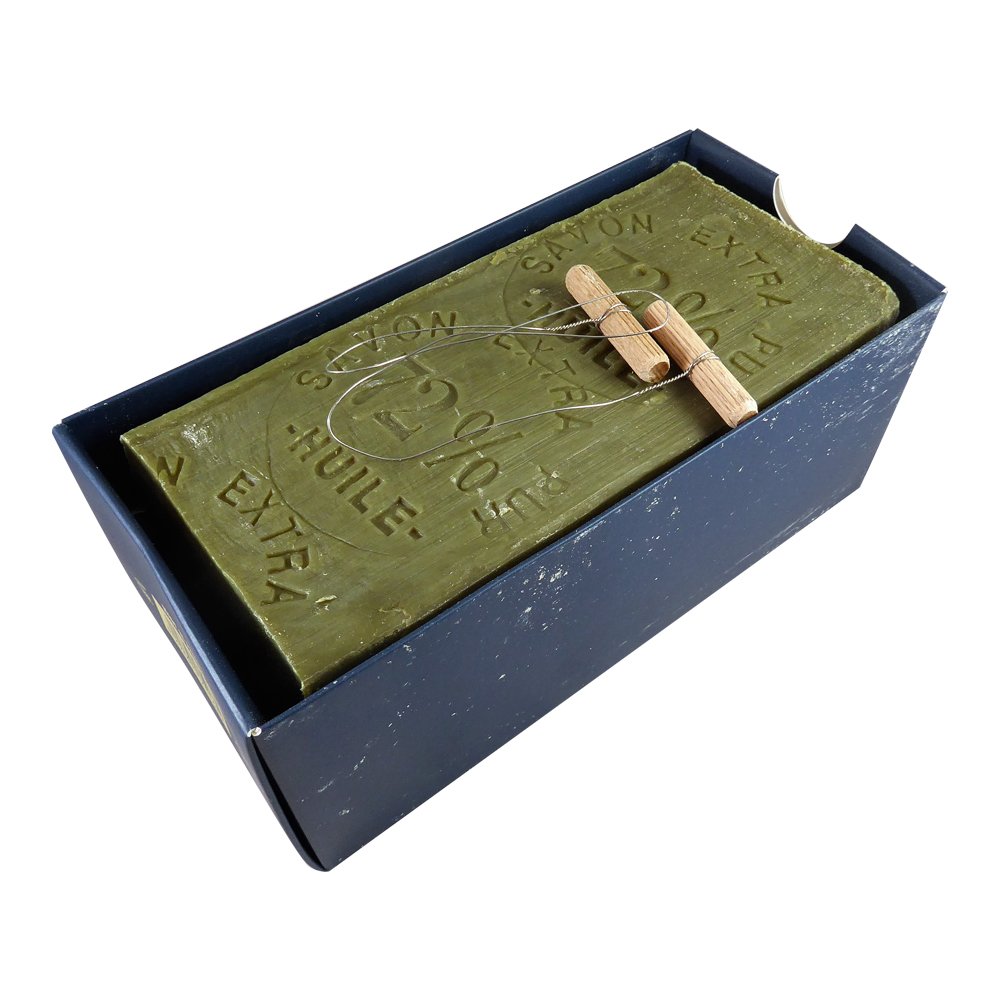 **Marius Fabre Olive Oil Marseille Soap Block 35.2 oz - Natural French Soap for Skin & Hair - Includes Soap Cutter - Perfect for Bath, Shower & Travel**