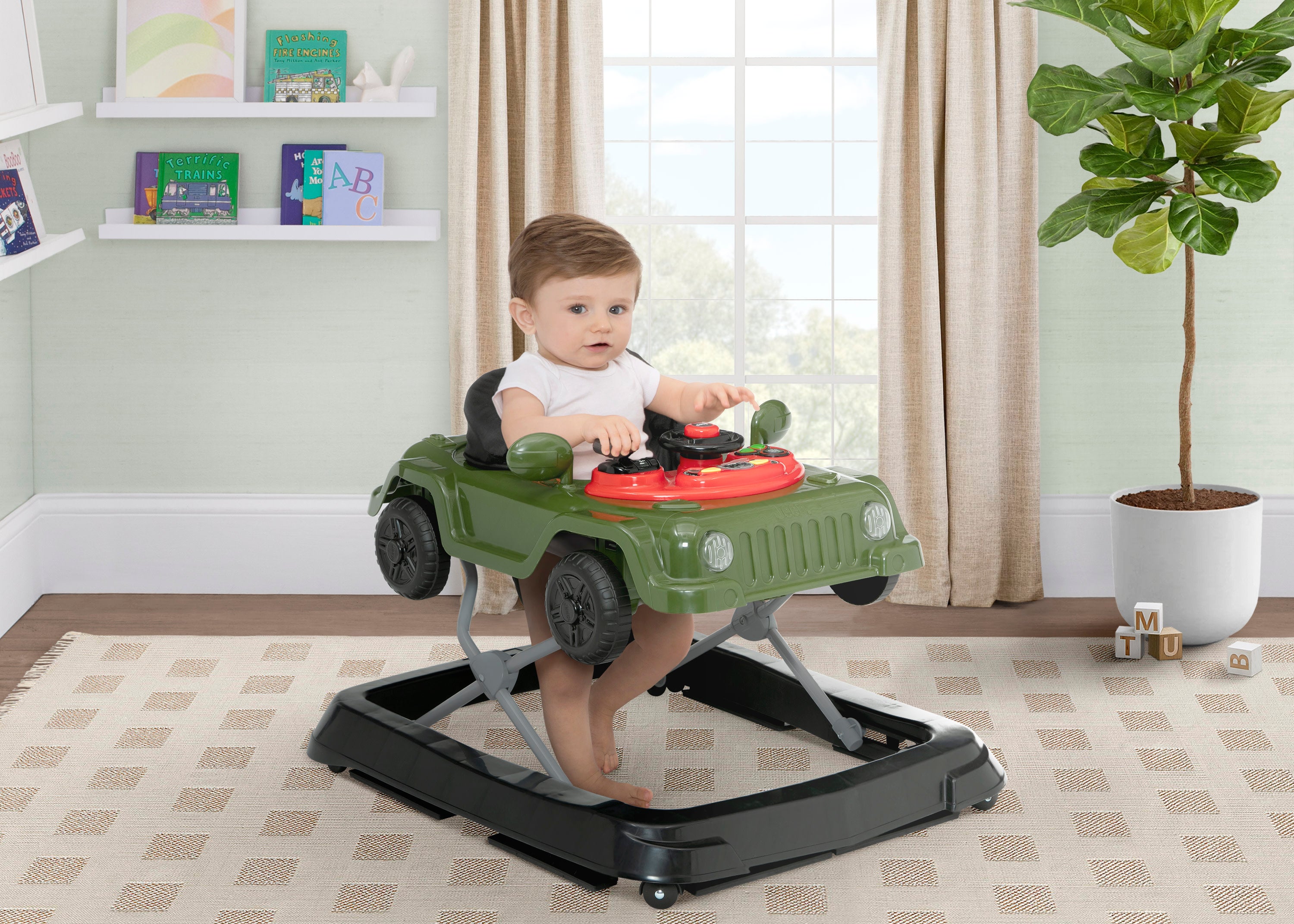 Jeep® Classic Wrangler Activity Walker for Babies - Sturdy 3-Wheel Design with Adjustable Height | Perfect for Indoor & Outdoor First Steps, Learning to Walk, and Toddler Playtime