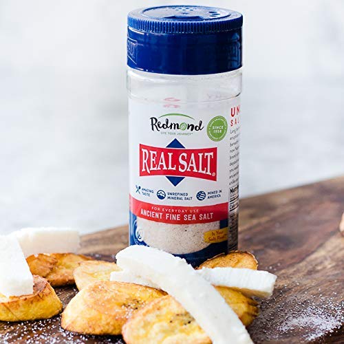 Redmond Real Sea Salt - Natural Unrefined Gluten-Free Fine Grain Salt, 10 Ounce Shaker (2 Pack) | Perfect for Cooking, Baking & Seasoning