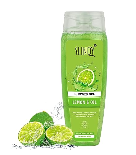SLINQY Refreshing Lemon & Oil Shower Gel - Hydrating & Revitalizing Body Wash for Men & Women - Perfect for Daily Use & Spa Days