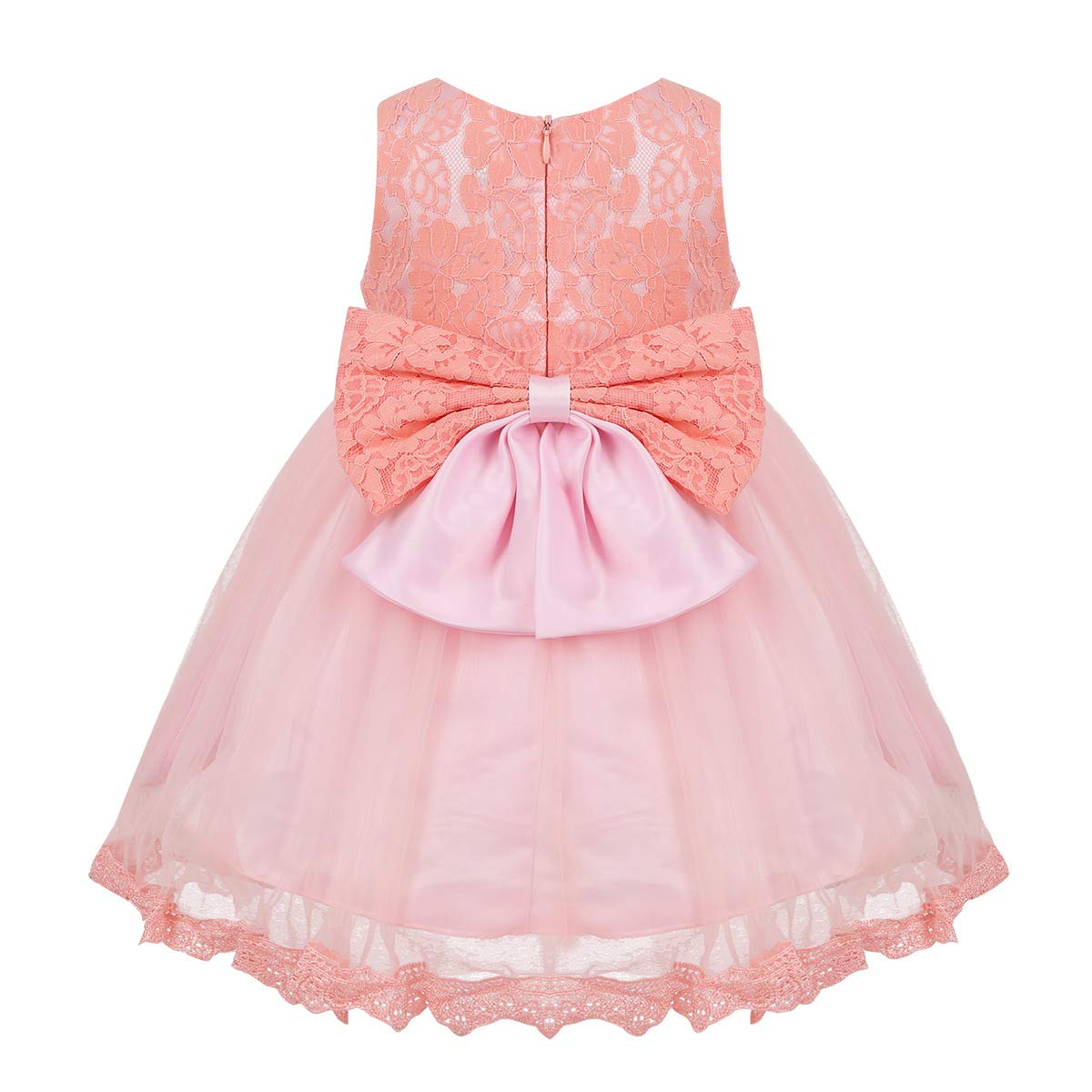 Floral Lace Baby Girl Dress with Big Bow Back - Elegant Flower Girl Outfit for Weddings, Birthday Parties & Pageants | Perfect for Special Occasions & Photo Shoots