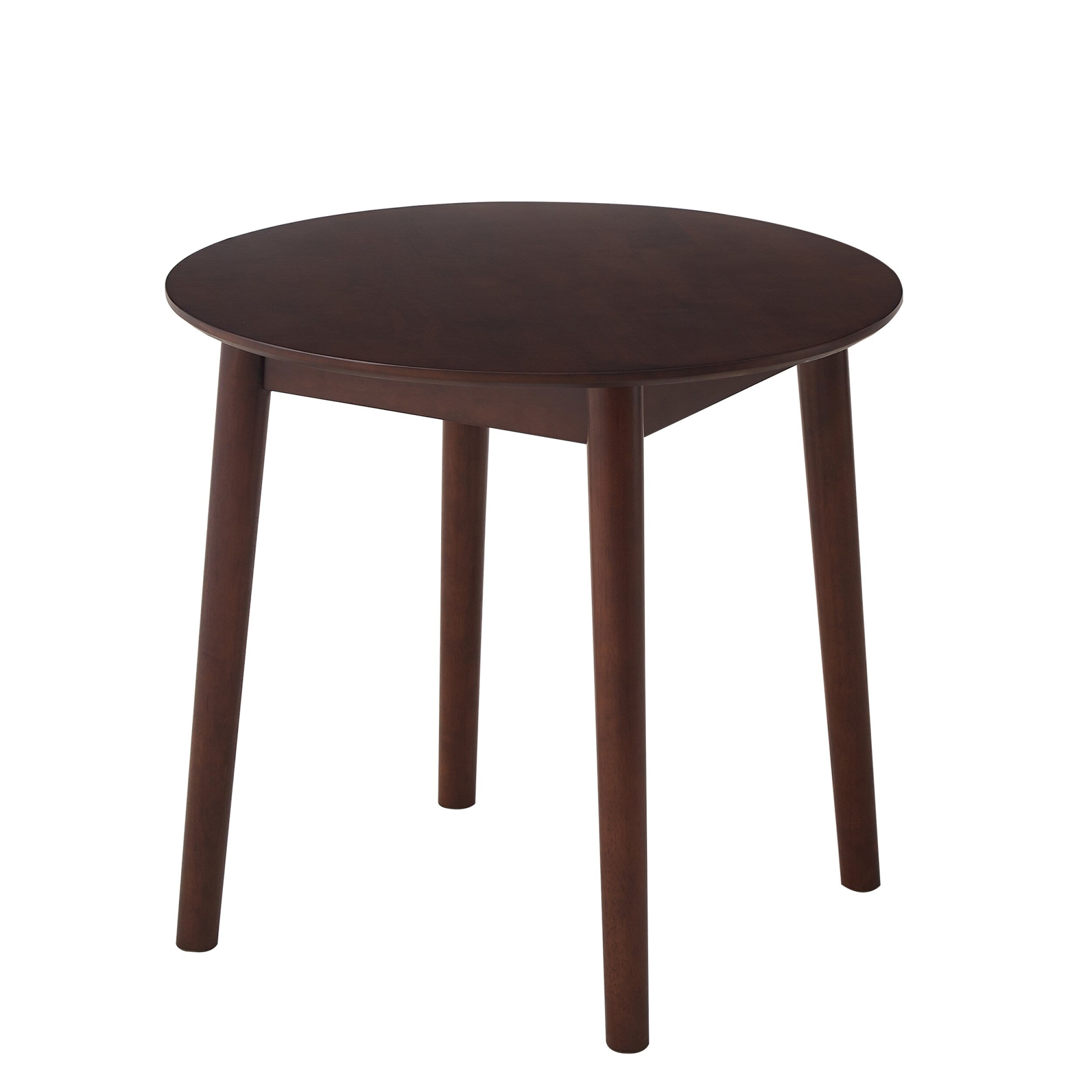 42.01 Inch Round Kitchen Dining Table for 4 - MDF Top with Wood Veneer & Rubberwood Legs - Perfect for Small Spaces, Breakfast Nook, and Cozy Family Meals