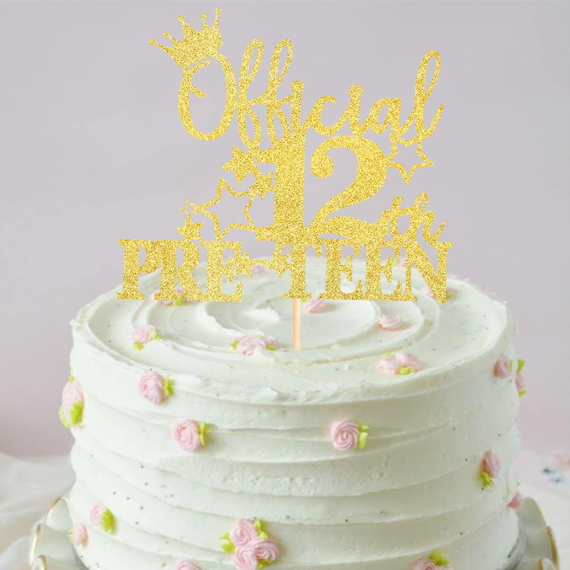 1 Pack Glitter Happy 12th Birthday Cake Topper - Cheers to 12 Years Cake Decorations for Pre-Teen Birthday Party Supplies (Black) | Perfect for 12th Birthday Cakes, Cupcakes & Party Decor