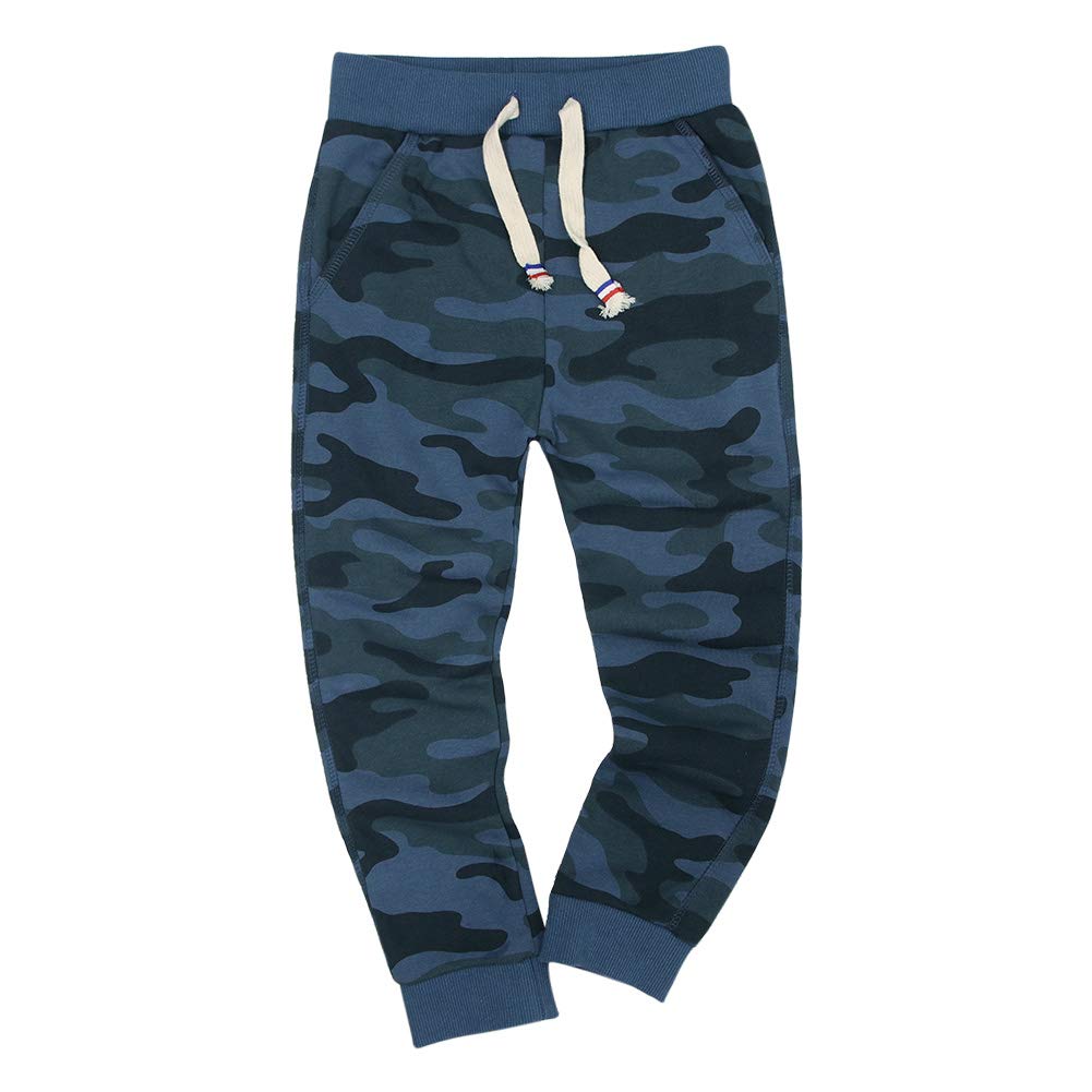KISBINI Boys' Cotton Camouflage Sweatpants - Comfortable Athletic Jogger Pants for Kids | Perfect for Sports, Playground & Casual Wear