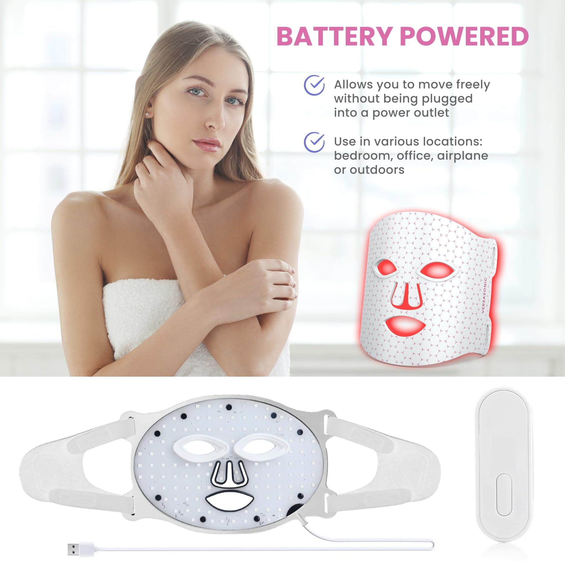 Premium Red Light Therapy Mask for Face - LED Facial Skin Rejuvenation & Anti-Aging Treatment - Red Light Therapy Device for Wrinkles, Acne & Collagen Boost - Perfect for Home Spa & Skincare Routine