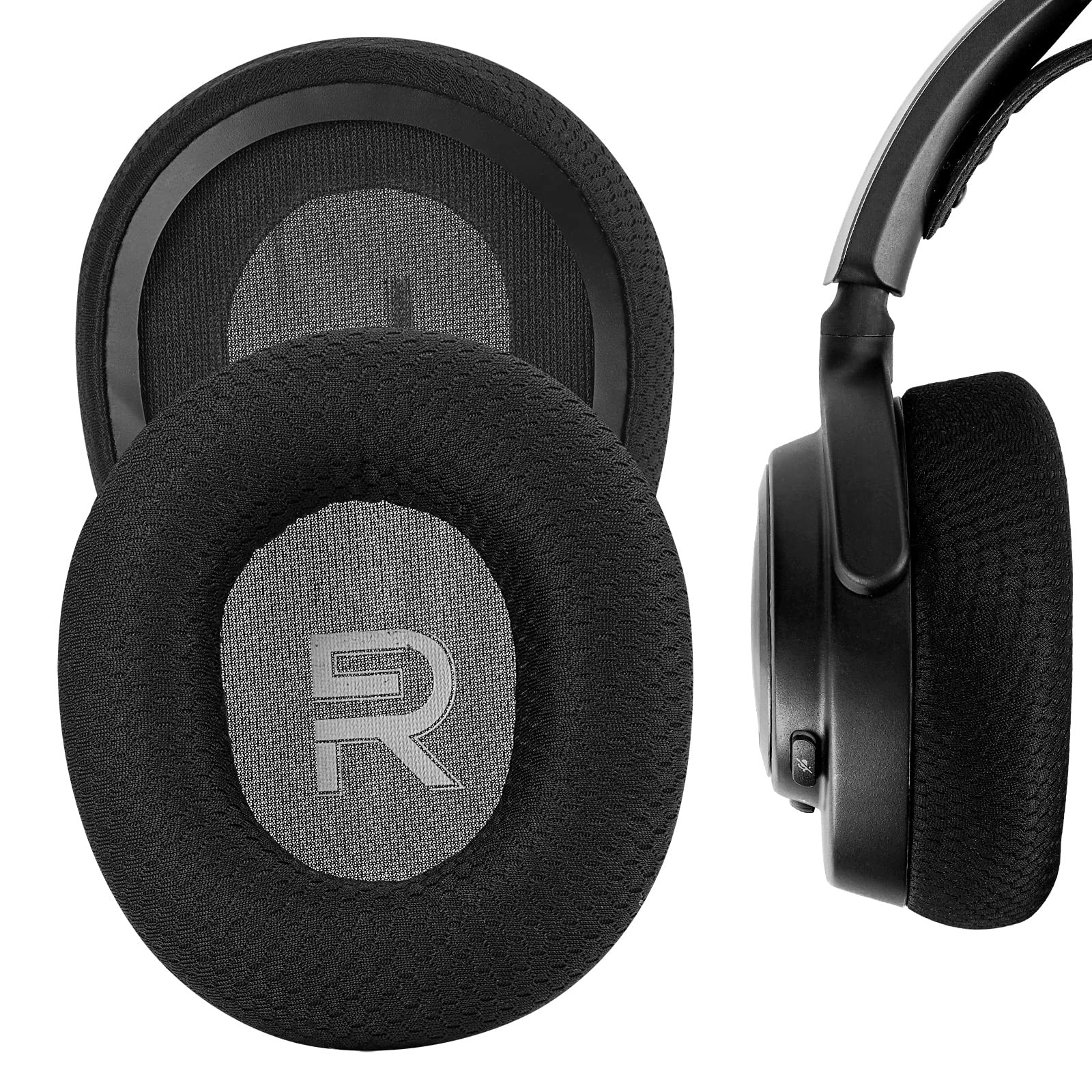 Geekria Premium Comfort Mesh Replacement Ear Pads for SteelSeries Arctis Nova Pro Wired/1/3/7 Headphones - Breathable Fabric Ear Cushions & Repair Parts (Black) - Perfect for Gaming, Music & Long Wear Sessions