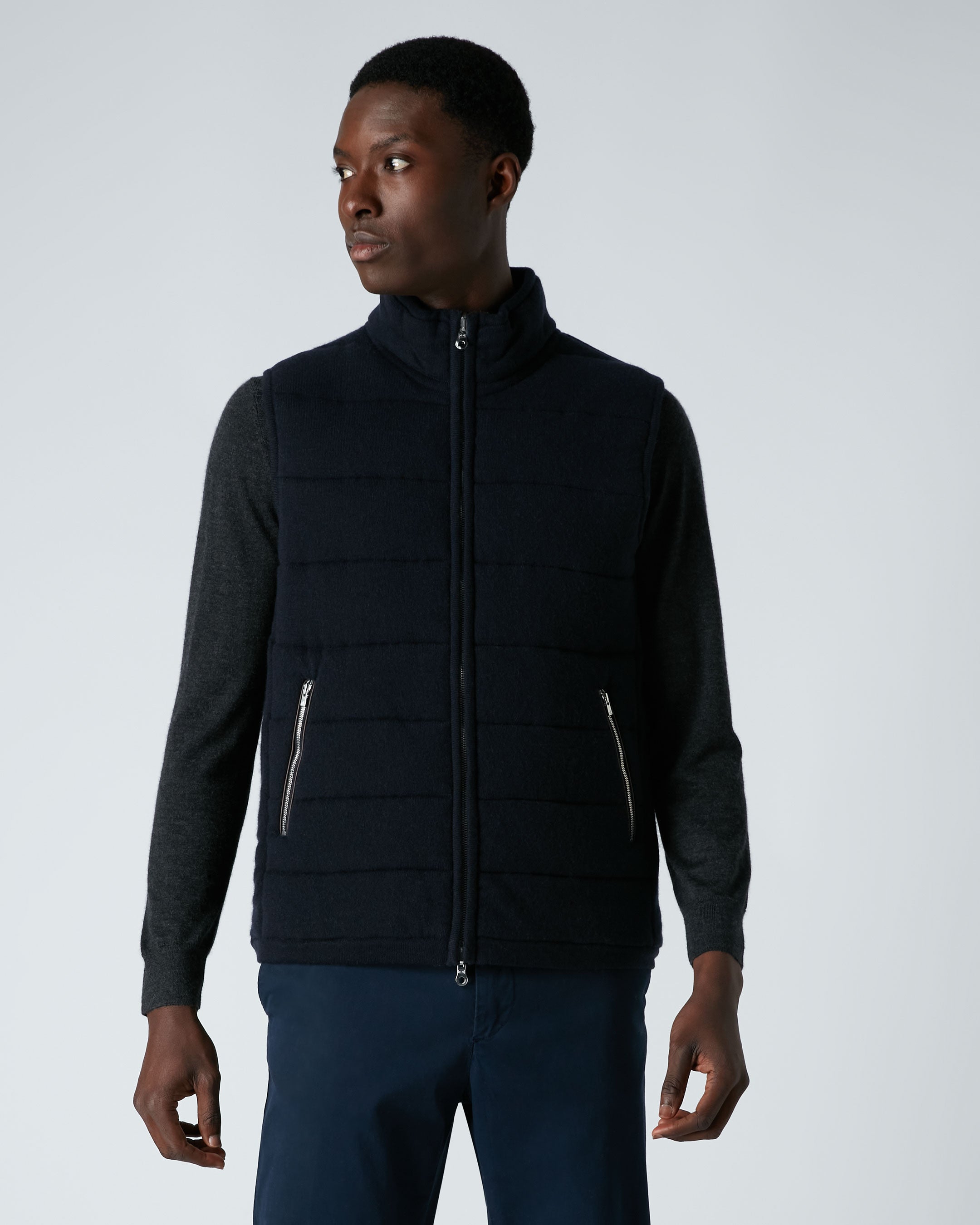 Premium Men's Cashmere Vest Navy Blue - Lightweight & Warm Layering for Business & Casual Wear