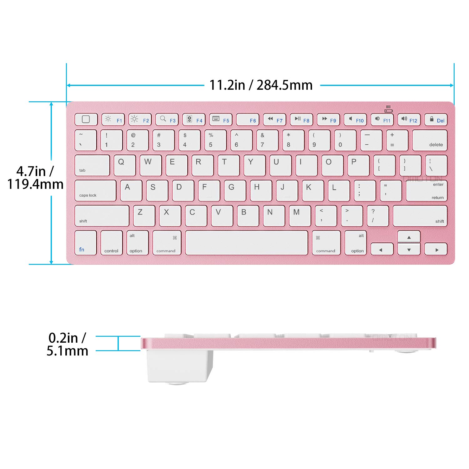 OMOTON Bluetooth Keyboard for iPad 10th Gen, iPad 10.2 (9th/8th/7th Gen), iPad Pro 13/12.9/11 inch, iPad Air 13/11 inch (5th/4th Gen), iPad Mini - Slim Wireless Keyboard with Rose Gold Finish - Perfect for Typing, Office Work & Travel Use