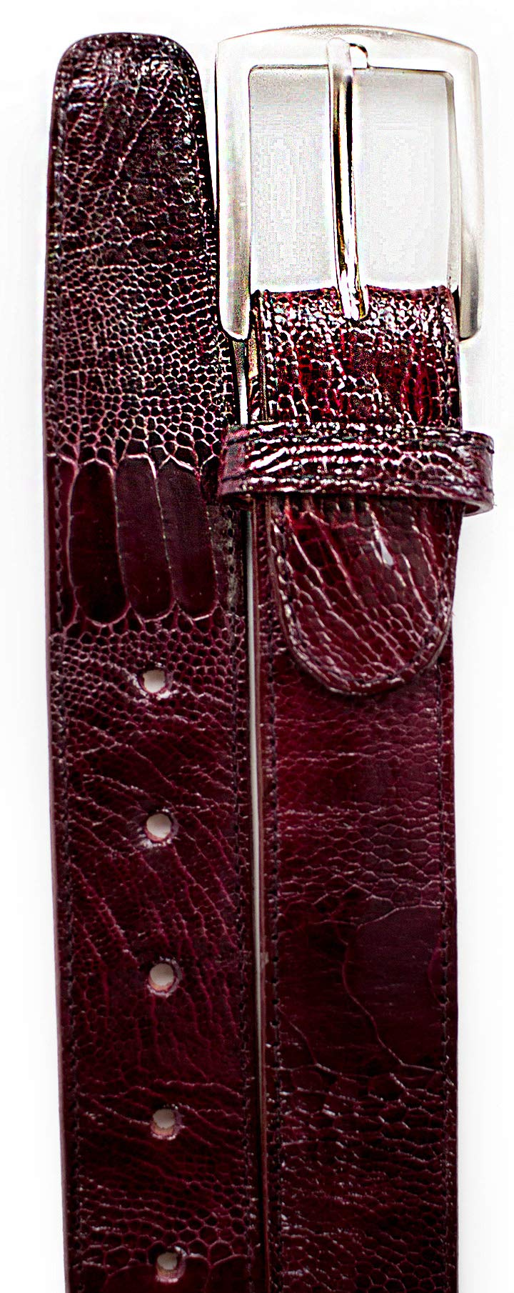 Belvedere Genuine Ostrich Leather Belt - Size 44 for Men | Premium Exotic Dress Belt for Business & Formal Occasions