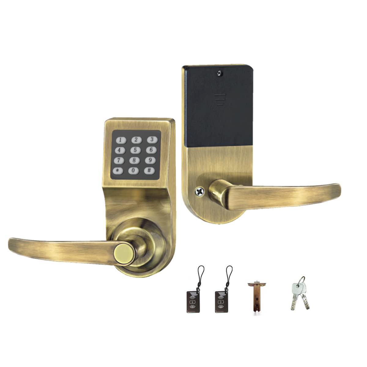 DIVDOU Smart Electronic Door Lock - Keyless Entry with Password, RFID Card & Spare Key - Secure Keypad Deadbolt for Home & Office - Ideal for Front Doors, Apartments & Rental Properties