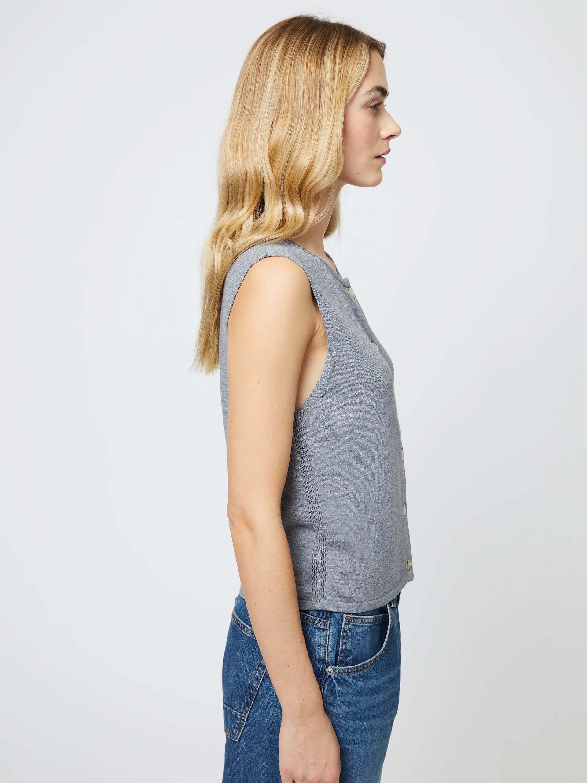 Cozysoft Grey Sweater Vest for Women - Warm Knit Pullover Vest for Layering, Casual Outfits & Office Wear