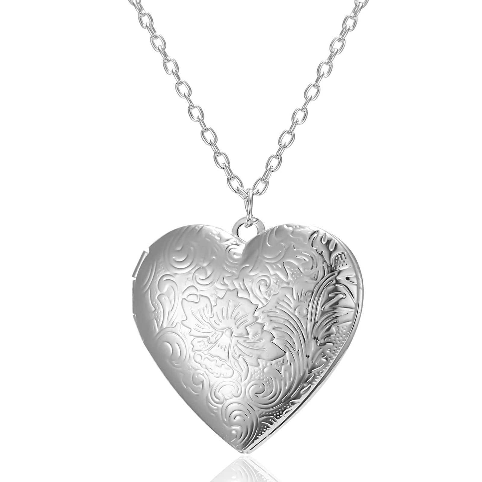 Romantic Love Photo Locket Necklace for Women - Personalized Memorial Keepsake Jewelry with Picture Frame - Perfect for Anniversaries, Valentine's Day & Gifts