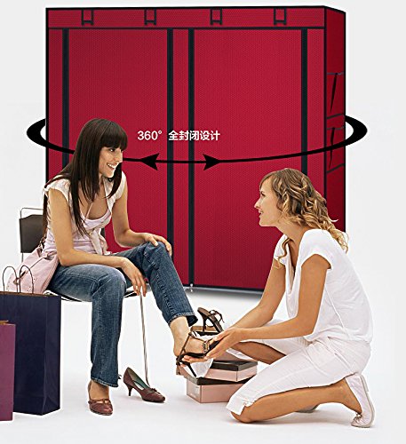 7 Tier Shoe Rack Organizer - Holds 36 Pairs of Shoes, Space-Saving Double Row Design with Nonwoven Fabric Cover (Wine Red) - Perfect for Closet, Entryway, Bedroom & Dorm Organization