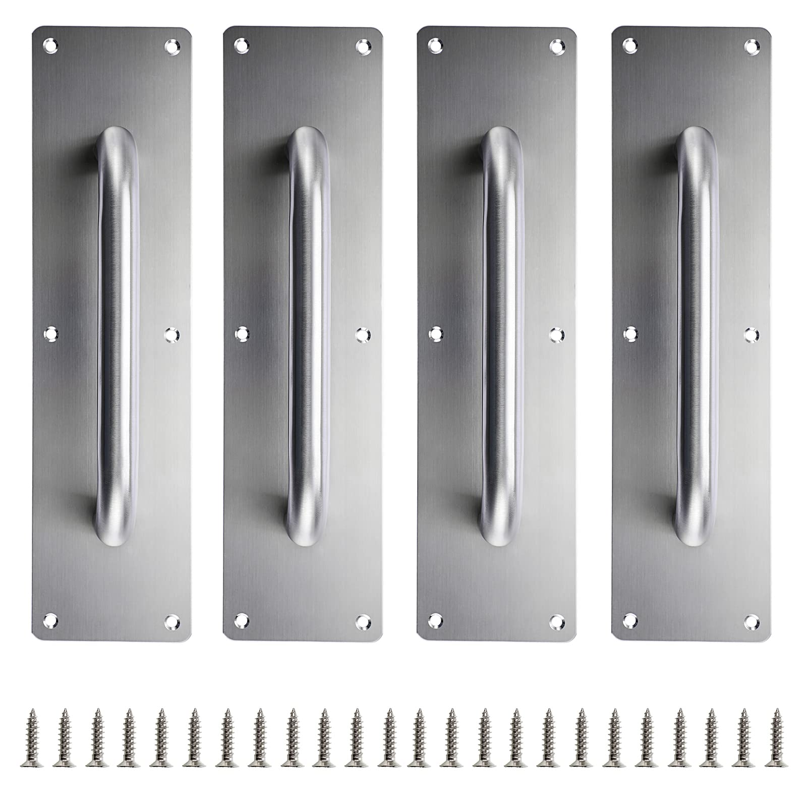 Stainless Steel Door Push Plates (4PCS) - Durable Handle Plates for Home & Office Use