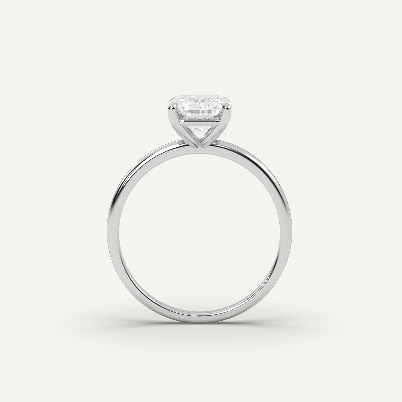 2 Carat Emerald Cut Diamond Ring - 14K White Gold Engagement Ring for Women - Perfect for Proposals, Anniversaries & Special Occasions