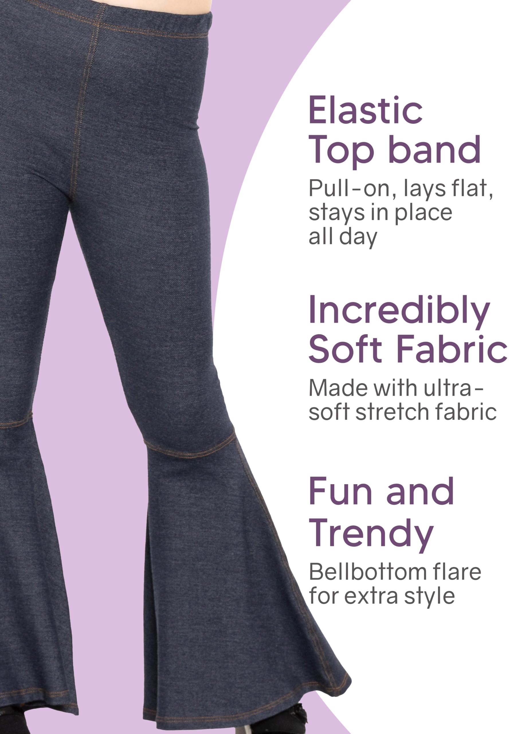 Girls Stretch Bell Bottom Flare Pants for Little & Big Kids | Ruffle Bootcut Leggings for School, Play & Everyday Wear | Comfortable & Stylish Toddler to Teen Fashion