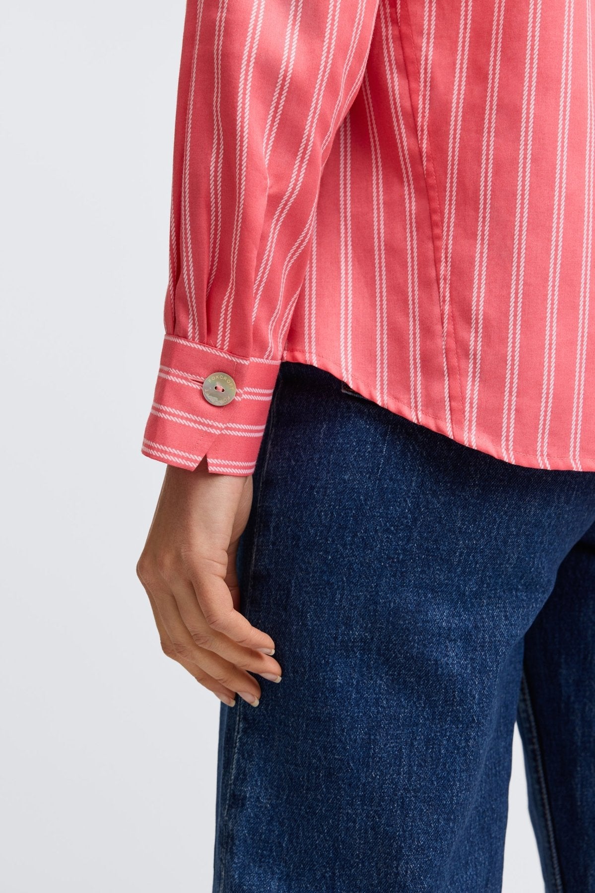 Paityn Rope Stripe Long Sleeve Shirt for Women - Casual Button Down Blouse with Striped Pattern - Perfect for Office, Date Night & Fall Layering