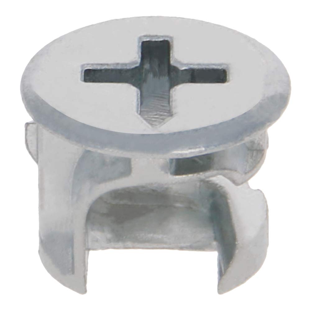MroMax 12x10mm Silver Furniture Cam Lock Nut Connectors - 50pcs for Cabinet, Drawer, Dresser & Wardrobe Assembly | Secure Panel Connecting Fittings for DIY Home Furniture Projects