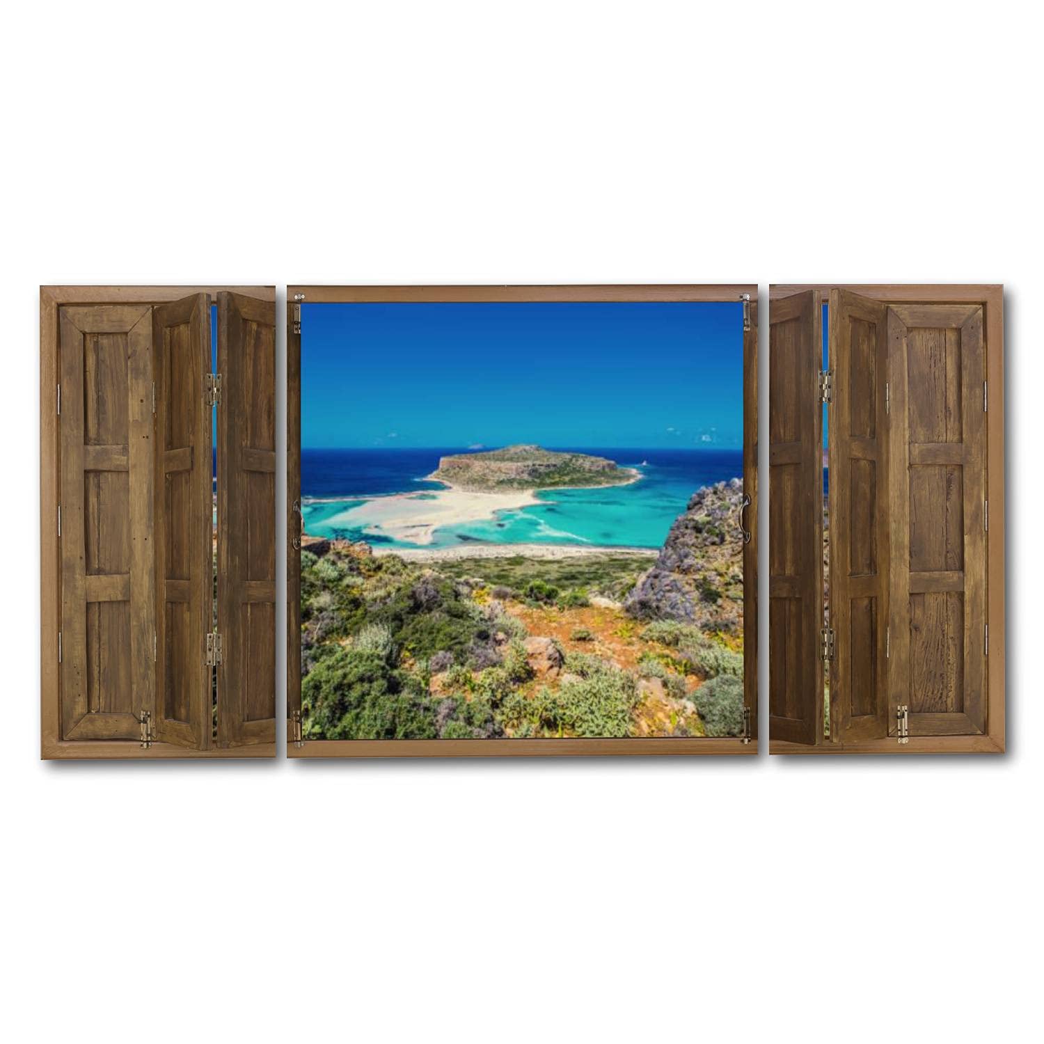 BSPWIRFNZPL Balos Beach Wall Art - Modern Canvas Print for Home, Office, Living Room & Bedroom Decor - Coastal Painting for Beach House & Vacation Home Style
