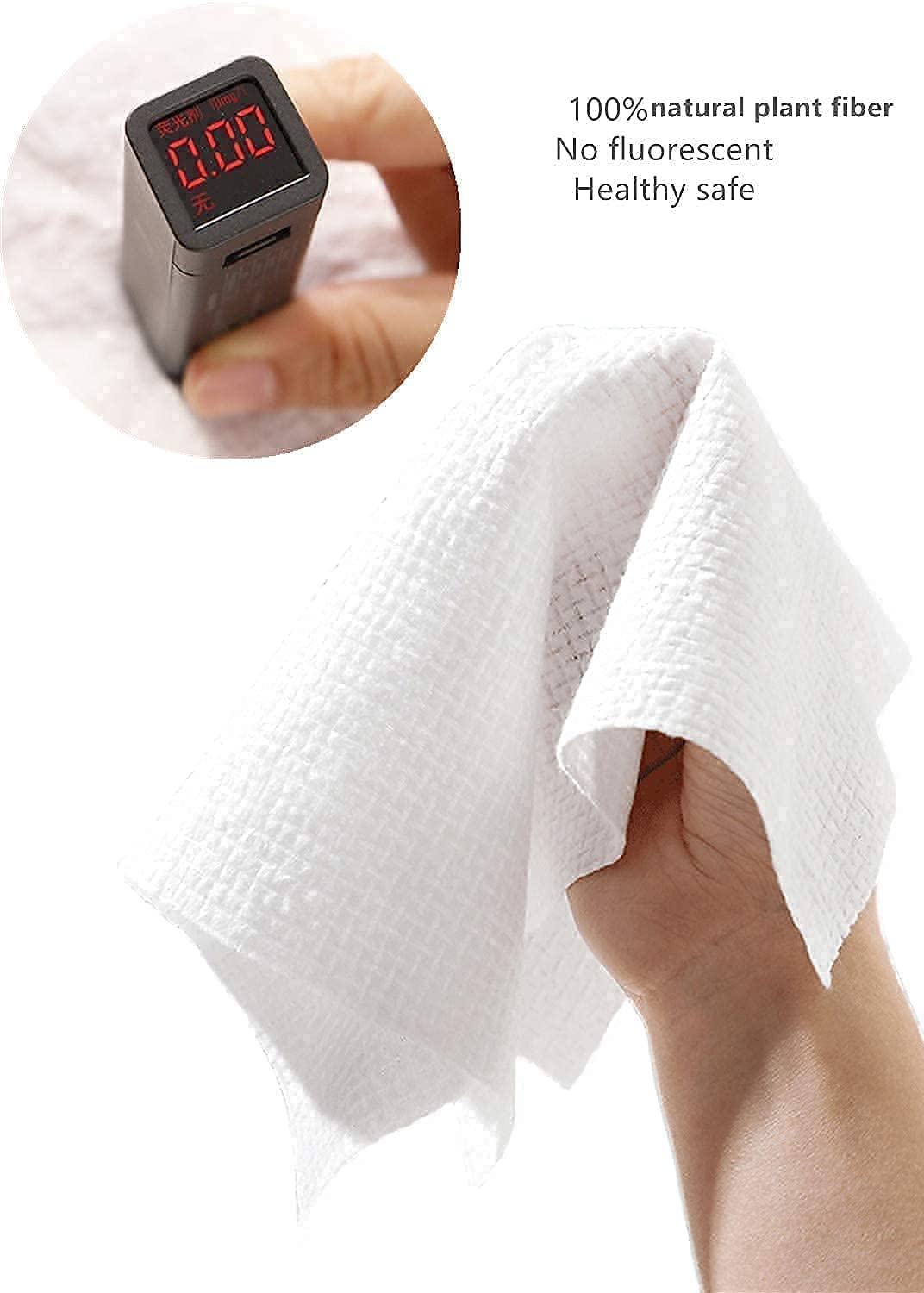 PRM Magic Tablet Towel - 50 Pack Disposable Pure Cotton Compressed Face Towels | Portable Travel Facial Wipes, Washcloths & Moist Tissues for Camping, Gym & On-The-Go Cleansing