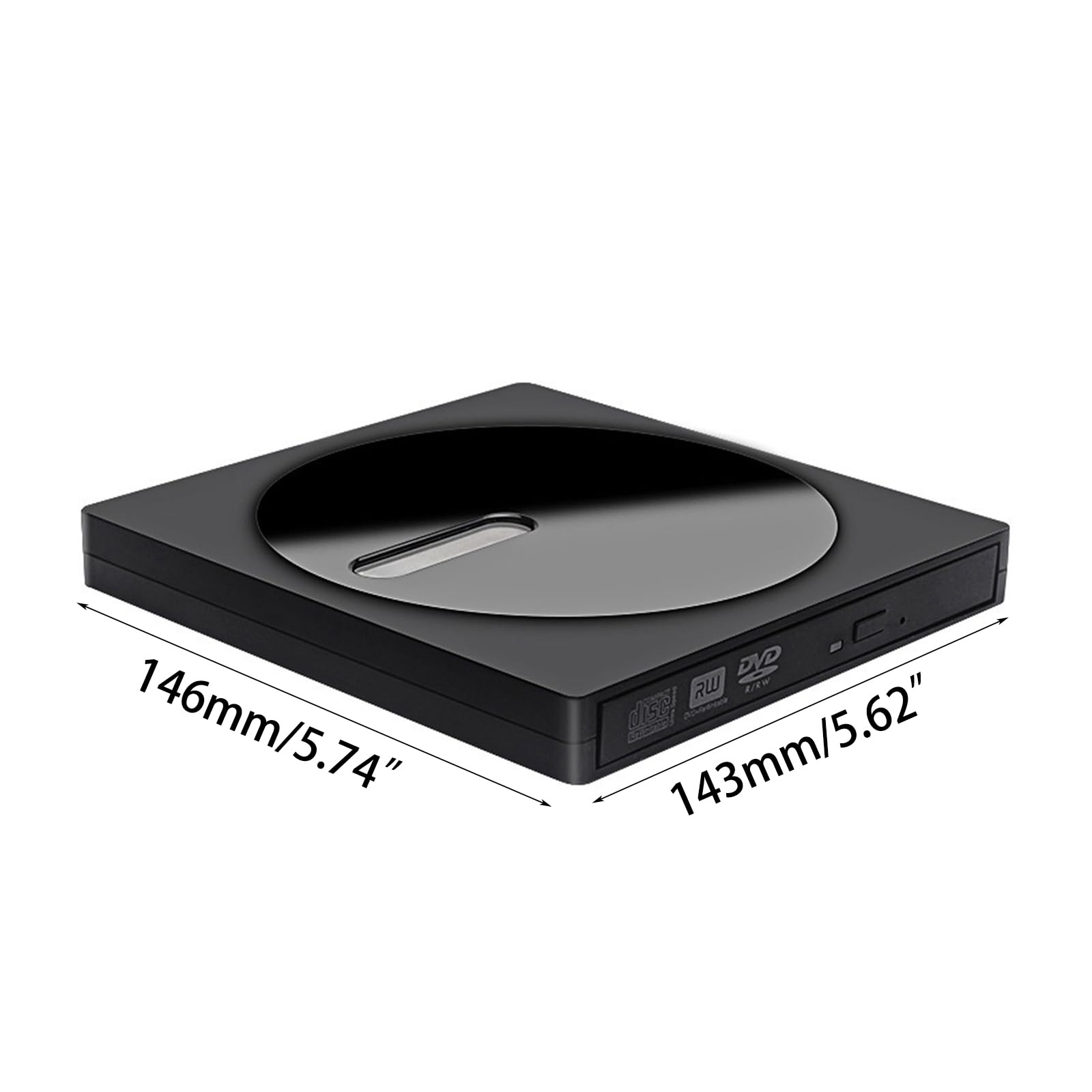 GMBYLBY便携式外置光驱 USB-C/USB3.0 DVD刻录机 适用于笔记本电脑 轻薄本 台式机 外接DVD播放器 办公学习 家庭影院 数据备份