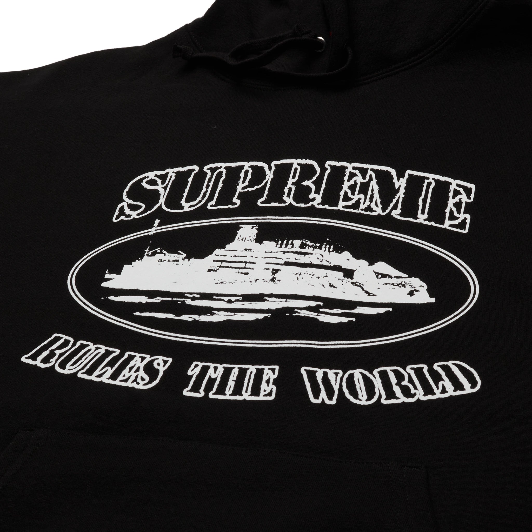 Supreme x Corteiz Rule The World Black Hoodie - Streetwear Fashion for Men & Women | Perfect for Urban Style, Casual Wear & Hip Hop Outfits