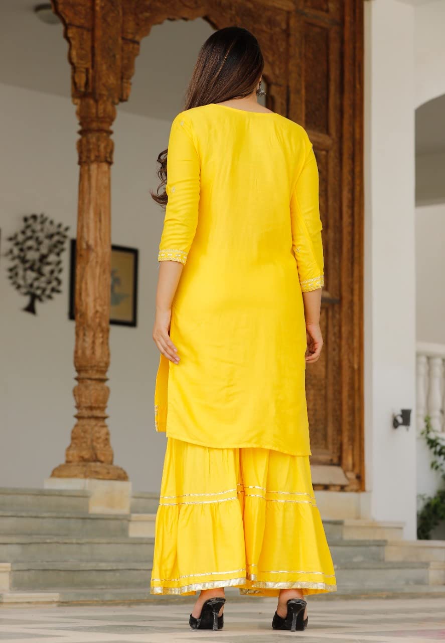 Elegant Women's Floral Cotton Kurti Dress with Intricate Embroidery - Perfect for Parties, Weddings & Festive Occasions