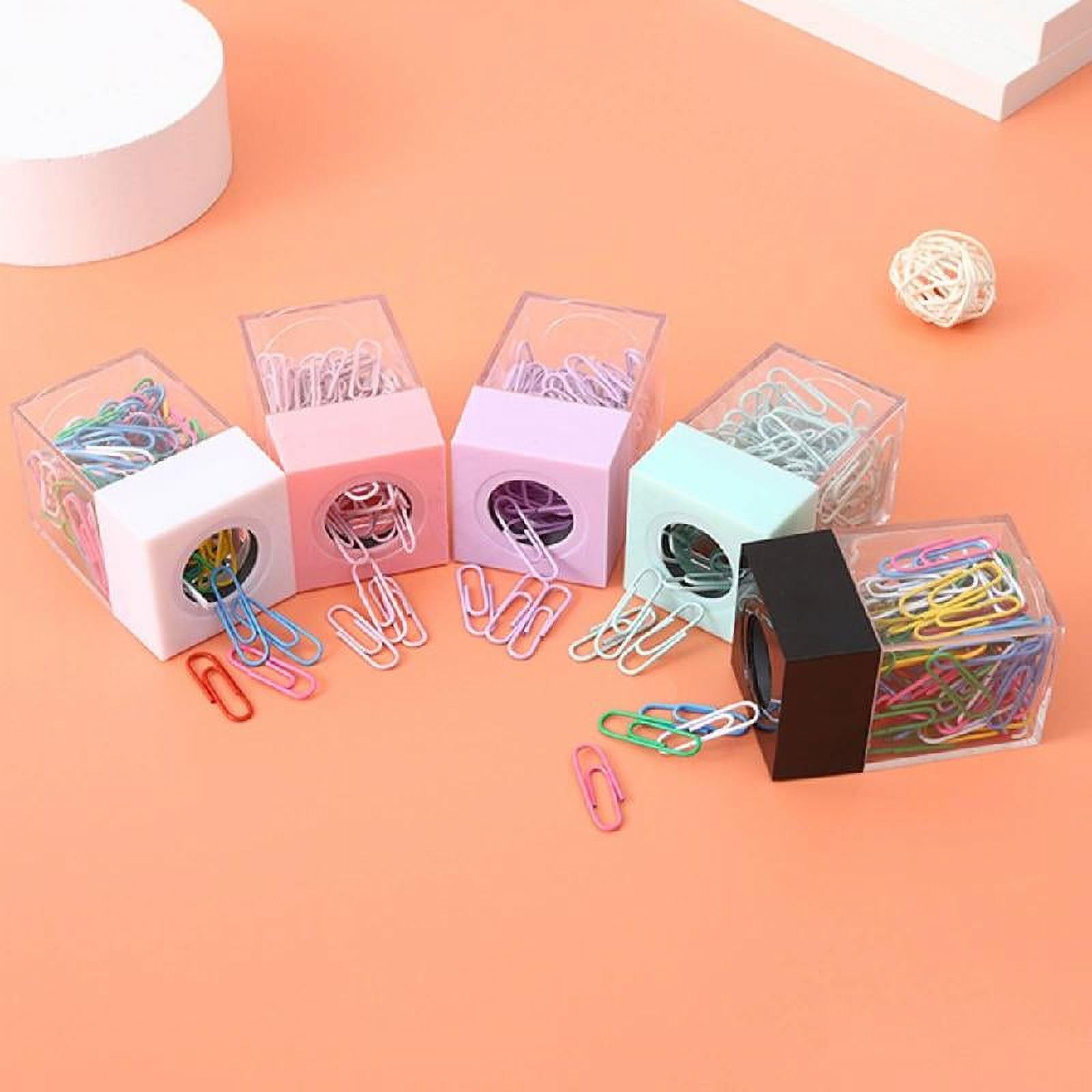 Pink Acrylic Magnetic Paper Clip Holder - Desk Organizer for Office Supplies, Stationery & School Use - Perfect for Office Desk, Home Study & Classroom Organization
