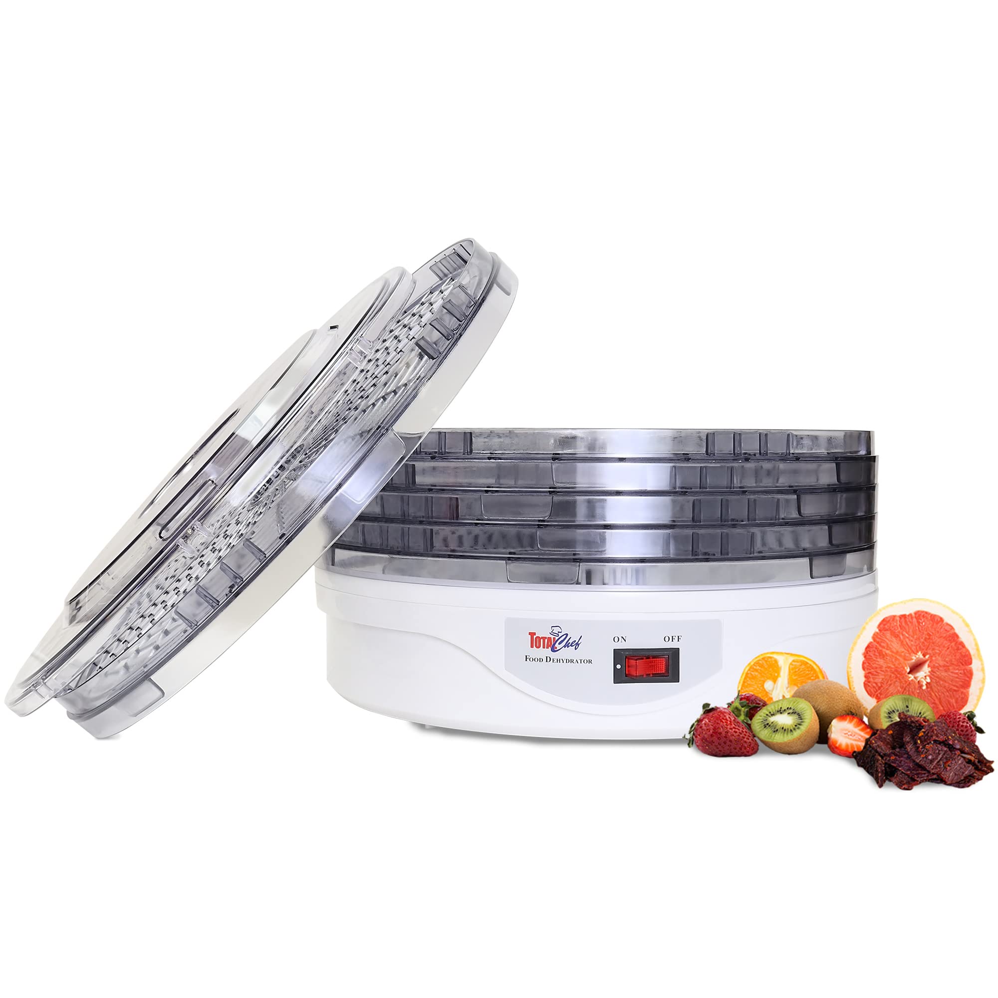 Total Chef 5-Tray Countertop Food Dehydrator - Superior Airflow Design for Fruits, Jerky, Vegetables & Herbs | Perfect for Healthy Snacks, Dog Treats & Food Preservation | Compact Drying Machine for Home & Kitchen Use