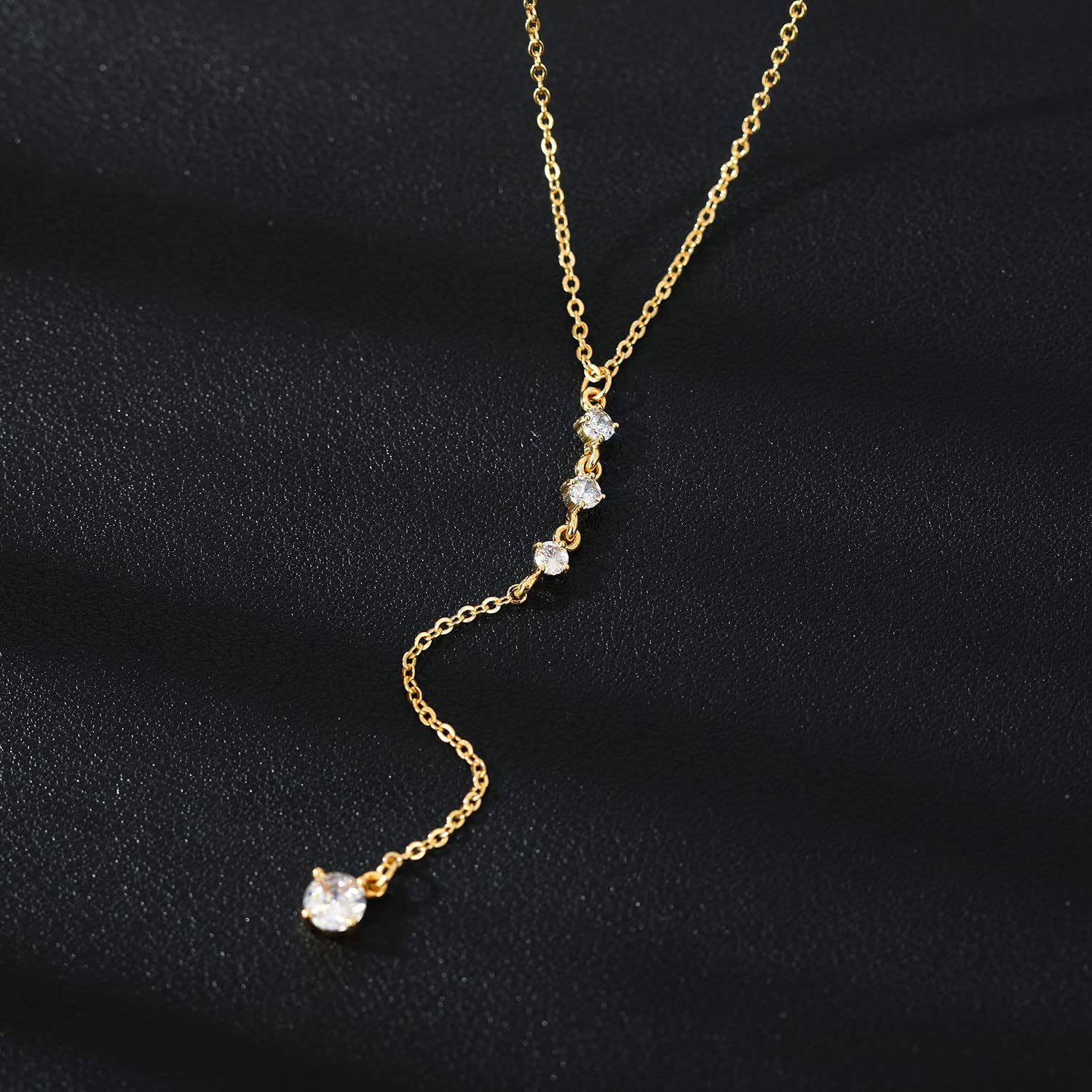Elegant Gold Y Necklace for Women - Pearl & CZ Pendant, Perfect for Parties & Gifts