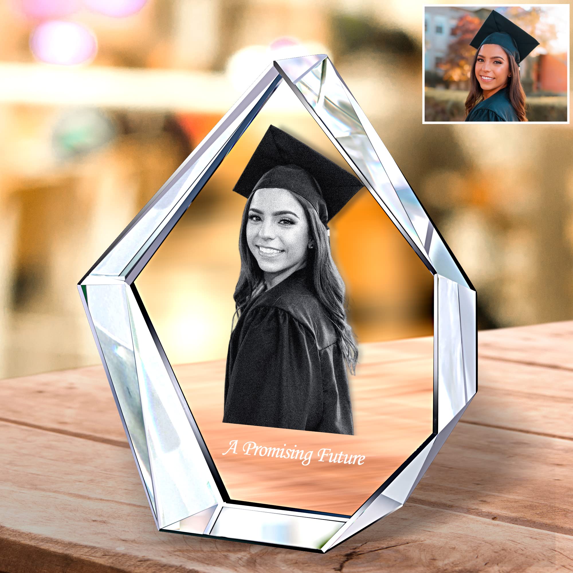Farfume 3D Crystal Photo Gift - Custom Engraved Memorial Keepsake for Loved Ones & Pets | Personalized Anniversary, Birthday Present for Women, Parents | Unique 3D Iceberg Crystal Display for Home Decor, Office Desk, or Memorial Tribute