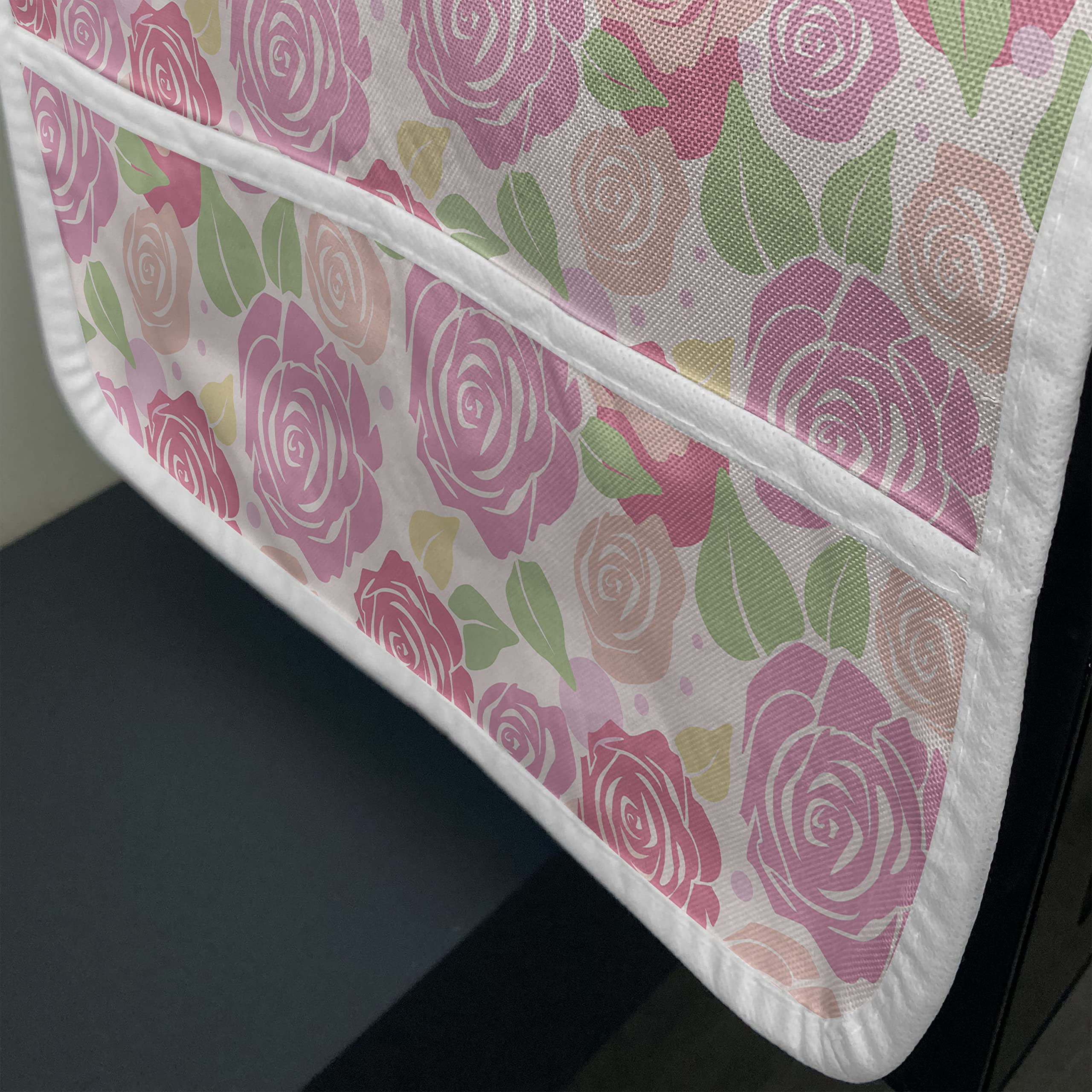 Ambesonne Rose Microwave Cover - Waterproof Kitchen Organizer with Pockets, 36