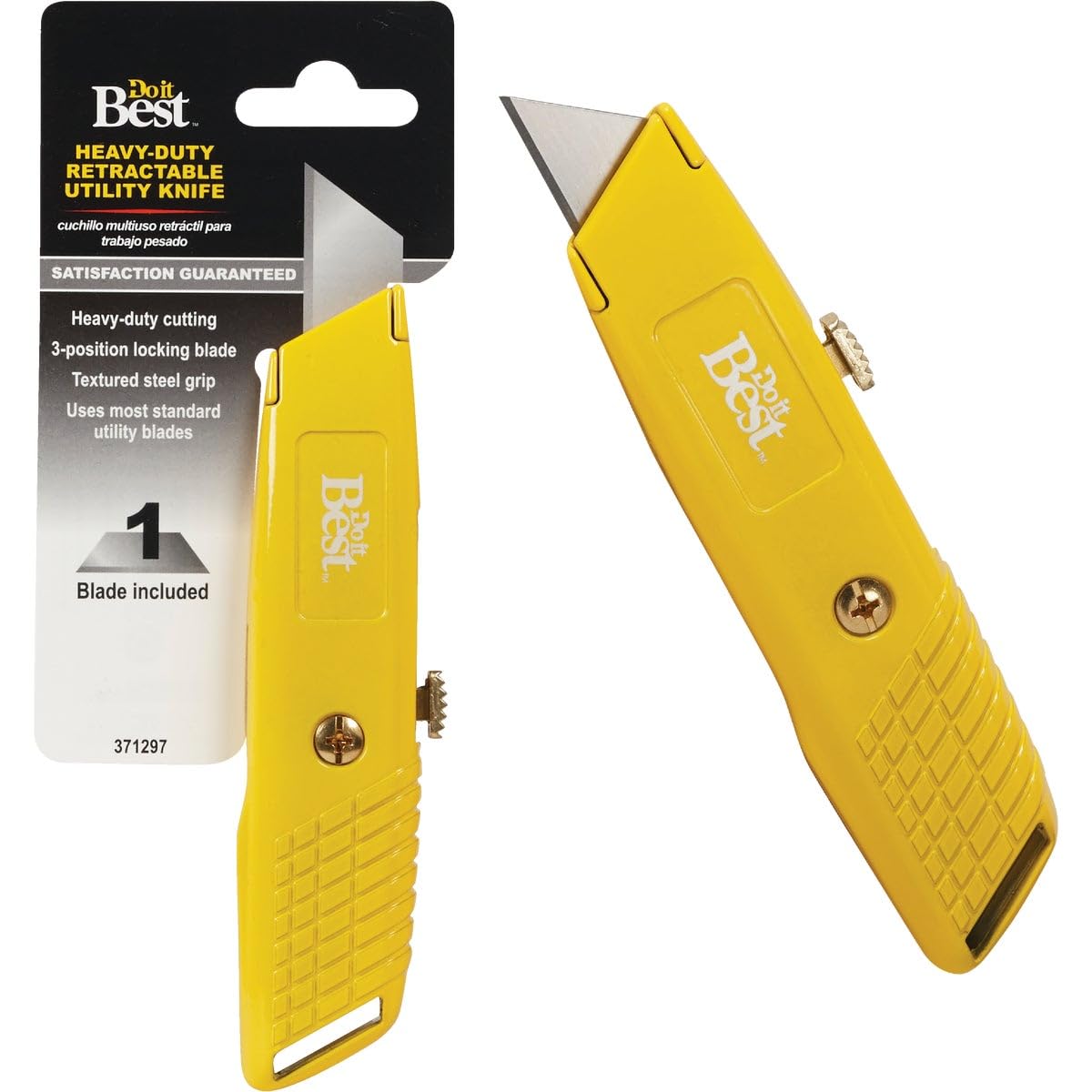 Best Retractable Utility Knife - Heavy Duty Safety Cutter with Pocket Clip for Construction, Warehouse, DIY & Craft Projects - Razor Sharp Blade for Box Opening, Packaging & Home Use