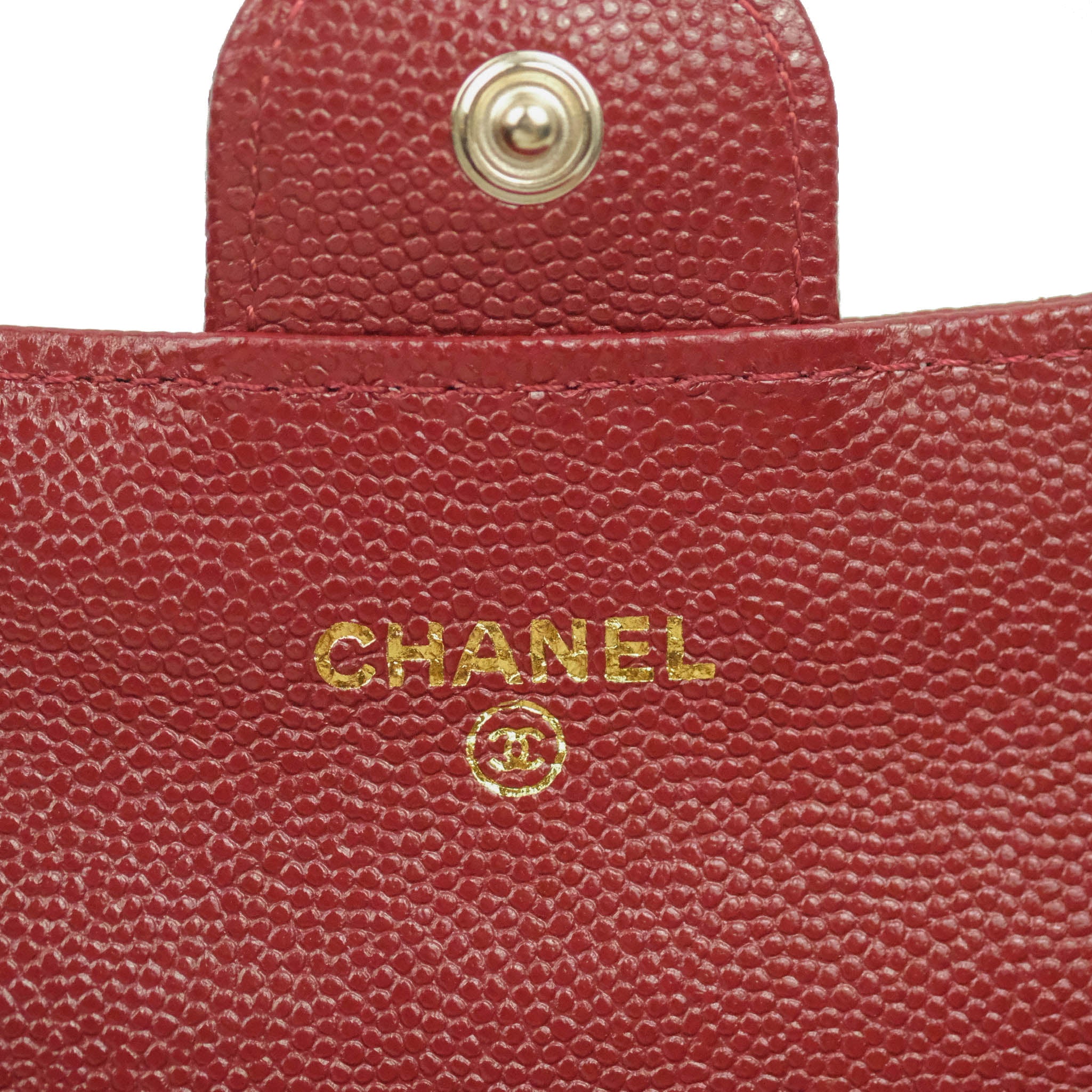 Chanel Caviar Quilted Long Flap Wallet in Burgundy with Gold Hardware - Luxury Leather Wallet for Women, Perfect for Everyday Use and Special Occasions
