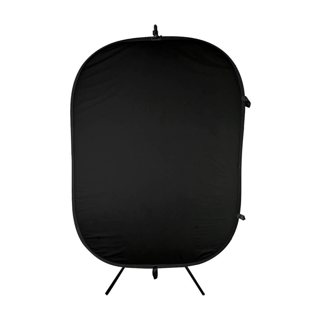 1.5x2m Black/White Collapsible Photography Backdrop with Stand & Clamp Kit - Perfect for Portrait, Product, and YouTube Video Shooting