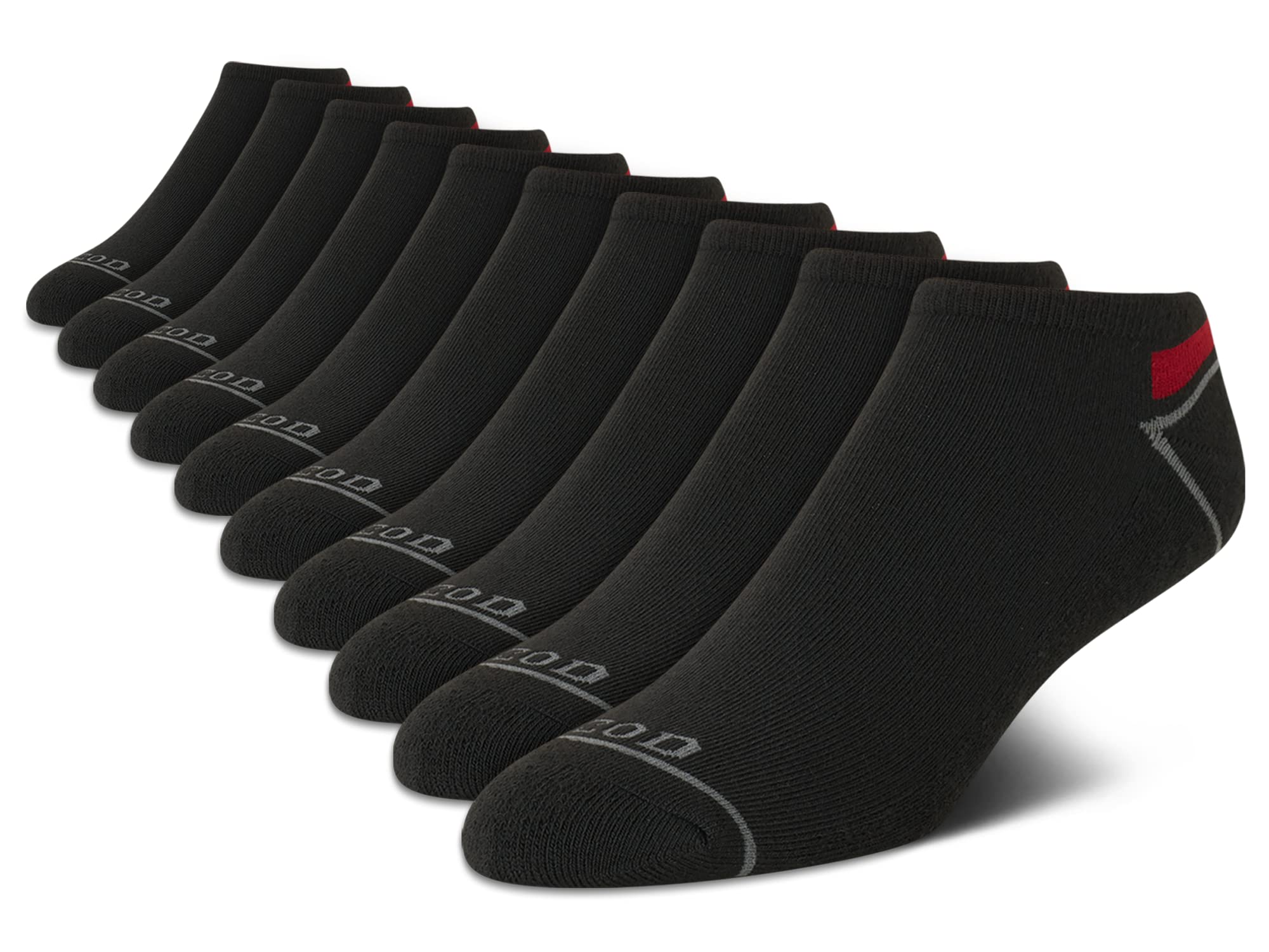 IZOD Men's 10-Pack Athletic Low-Cut Socks - Breathable & Cushioned for Running, Gym & Everyday Wear