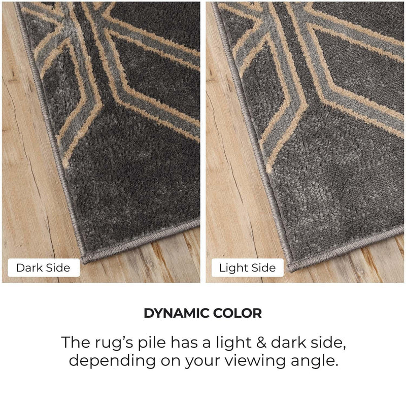 Abner Modern Medallion Indoor Area Rug - Non-Slip Living Room Carpet, Bedroom Runner Rug for Home Decor, Soft & Durable Floor Mat (5'x8', Grey) - Perfect for Living Spaces, Hallways & Entryways