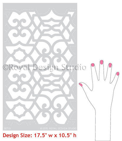 Chez Sheik Moroccan Furniture Stencil - Handcrafted Arabic Design Templates for DIY Home Decor, Wall Art & Furniture Painting | Perfect for Boho, Moroccan & Ethnic Style Interiors