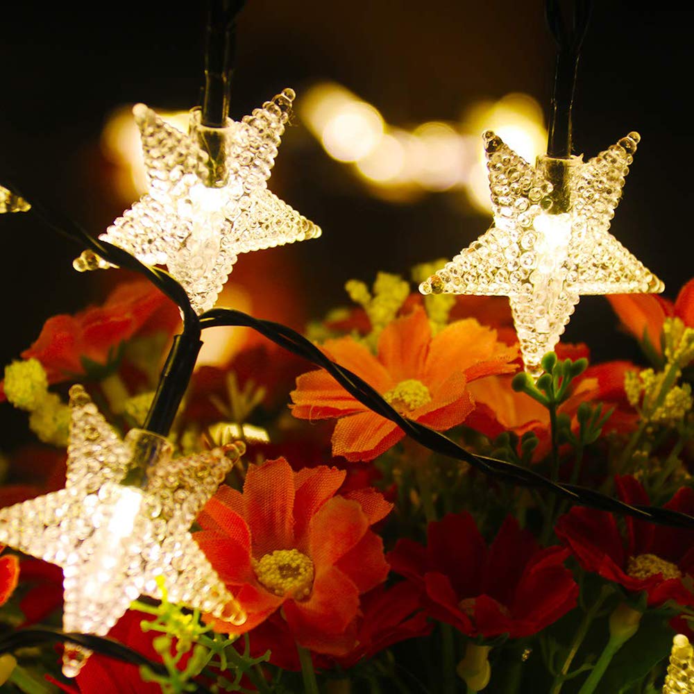 Solar Powered Fairy Lights - 23FT 50LED Waterproof Outdoor String Lights with 8 Lighting Modes for Garden, Patio, Lawn, Wedding, Christmas & Holiday Decorations (Warm White) | Perfect for Backyard Parties, Romantic Evenings & Festive Celebrations