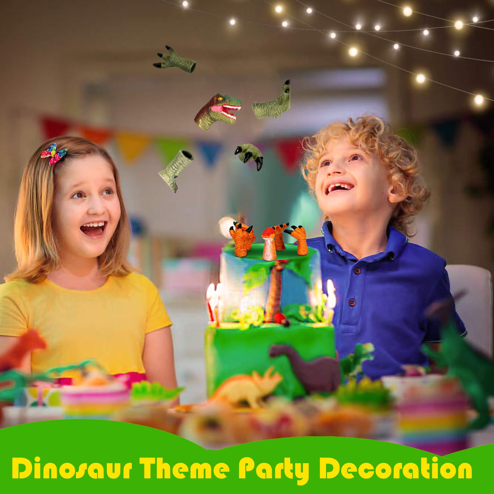Dinosaur Toys for Kids - 20pcs Rubber Dinosaur Finger Puppets Set with Heads, Paws & Feet - Educational Bath Toys & Role Play Figures for Toddlers - Perfect for Storytelling, Bathtime Fun & Preschool Learning Activities
