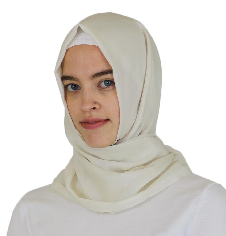 Aker Ince Premium Hijab Shawl Scarf #312 Ivory - Soft Muslim Headscarf for Women, Modest Fashion Accessory for Daily Wear, Prayer, and Special Occasions
